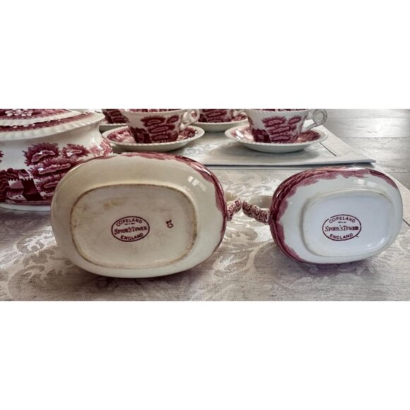 1920s Antique 85 Piece Copeland Spode's Tower China Service for 8 with Extras - Picture 9 of 10